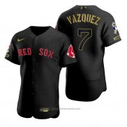 Maglia Baseball Uomo Boston Red Sox Christian Vazquez Nero 2021 Salute To Service