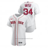 Maglia Baseball Uomo Boston Red Sox David Ortiz Autentico Bianco