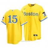 Maglia Baseball Uomo Boston Red Sox Dustin Pedroia 2021 City Connect Replica Or