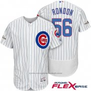 Maglia Baseball Uomo Chicago Cubs 2017 Postseason 56 Hector Rondon Bianco Flex Base