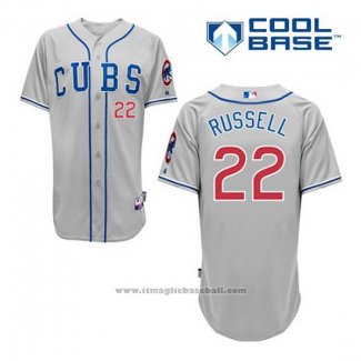 Maglia Baseball Uomo Chicago Cubs 22 Addison Russell Grigio Alternato Cool Base