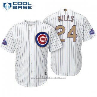 Maglia Baseball Uomo Chicago Cubs 24 Alec Mills Bianco Or Cool Base