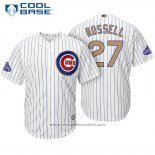 Maglia Baseball Uomo Chicago Cubs 27 Addison Russell Bianco Or Cool Base