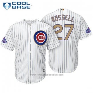 Maglia Baseball Uomo Chicago Cubs 27 Addison Russell Bianco Or Cool Base