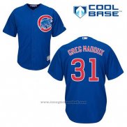 Maglia Baseball Uomo Chicago Cubs 31 Greg Maddux Blu Alternato Cool Base