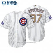 Maglia Baseball Uomo Chicago Cubs 37 Brett Anderson Bianco Or Cool Base