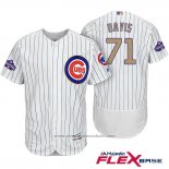 Maglia Baseball Uomo Chicago Cubs 71 Wade Davis Bianco Or Flex Base