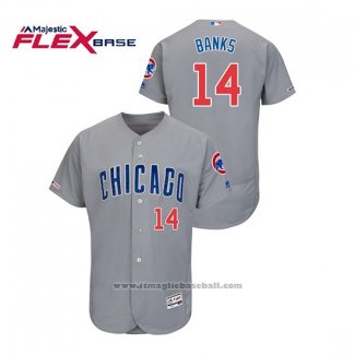 Maglia Baseball Uomo Chicago Cubs Ernie Banks Flex Base Grigio