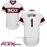 Maglia Baseball Uomo Chicago White Sox 1 Adam Eaton Bianco Autentico Collection Alternato Flex Base