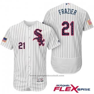 Maglia Baseball Uomo Chicago White Sox 2017 Stelle E Strisce 21 Todd Frazier Bianco Flex Base