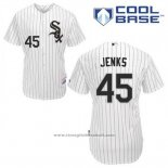 Maglia Baseball Uomo Chicago White Sox 45 Bobby Jenks Bianco Home Cool Base