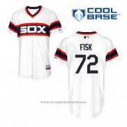 Maglia Baseball Uomo Chicago White Sox 72 Carlton Fisk Bianco Alternato Cool Base