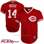 Maglia Baseball Uomo Cincinnati Reds 14 Pete Rose Autentico Collection Flex Base Rosso