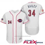 Maglia Baseball Uomo Cincinnati Reds 2017 Stelle E Strisce 34 Homer Bailey Bianco Flex Base