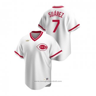 Maglia Baseball Uomo Cincinnati Reds Eugenio Suarez Cooperstown Collection Home Bianco