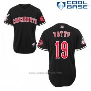 Maglia Baseball Uomo Cincinnati Reds Joey Votto 19 Nero Cool Base