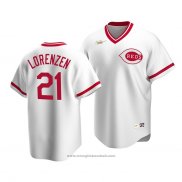 Maglia Baseball Uomo Cincinnati Reds Michael Lorenzen Cooperstown Collection Primera Bianco