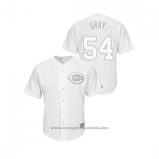 Maglia Baseball Uomo Cincinnati Reds Sonny Gray 2019 Players Weekend Grigio Replica Bianco