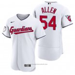 Maglia Baseball Uomo Cleveland Guardians Logan Allen Autentico Home Bianco