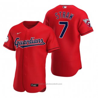 Maglia Baseball Uomo Cleveland Guardians Myles Straw Autentico Alternato Rosso