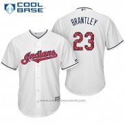 Maglia Baseball Uomo Cleveland Indians 2017 Stelle e Strisce 23 Michael Brantley Bianco Cool Base