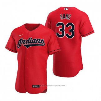 Maglia Baseball Uomo Cleveland Indians Brad Hand Autentico Alternato 2020 Rosso