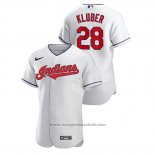 Maglia Baseball Uomo Cleveland Indians Corey Kluber Autentico Bianco