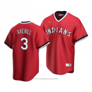 Maglia Baseball Uomo Cleveland Indians Earl Averill Cooperstown Collection Road Rosso