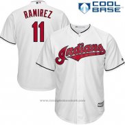 Maglia Baseball Uomo Cleveland Indians Jose Ramirez 11 Bianco Cool Base