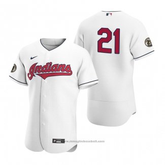 Maglia Baseball Uomo Cleveland Indians Roberto Clemente Day Autentico Bianco