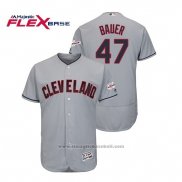 Maglia Baseball Uomo Cleveland Indians Trevor Bauer 2019 All Star Patch Flex Base Grigio