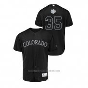 Maglia Baseball Uomo Colorado Rockies Chad Bettis019 Players Weekend Autentico Nero