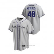 Maglia Baseball Uomo Colorado Rockies German Marquez Replica Road Grigio