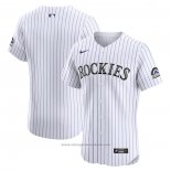 Maglia Baseball Uomo Colorado Rockies Home Elite Bianco