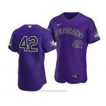 Maglia Baseball Uomo Colorado Rockies Jackie Robinson Day Autentico Viola