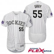 Maglia Baseball Uomo Colorado Rockies Jon Gray 55 Bianco Autentico Collection Flex Base