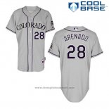 Maglia Baseball Uomo Colorado Rockies Nolan Arenado 28 Grigio Cool Base