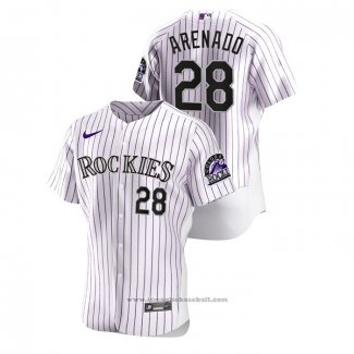 Maglia Baseball Uomo Colorado Rockies Nolan Arenado Authentic Bianco