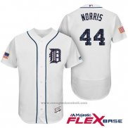 Maglia Baseball Uomo Detroit Tigers 2017 Stelle e Strisce Daniel Norris Bianco Flex Base