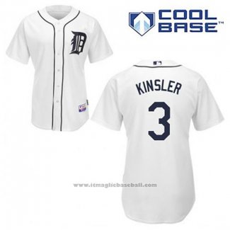 Maglia Baseball Uomo Detroit Tigers Ian Kinsler 3 Bianco Home Cool Base