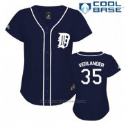 Maglia Baseball Uomo Detroit Tigers Justin Verlander 35 Blu Cool Base