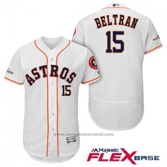 Maglia Baseball Uomo Houston Astros 2017 Postseason Carlos Beltran Bianco Flex Base