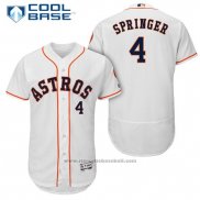 Maglia Baseball Uomo Houston Astros 4 George Springer Bianco Home Autentico Collection Giocatore Cool Base