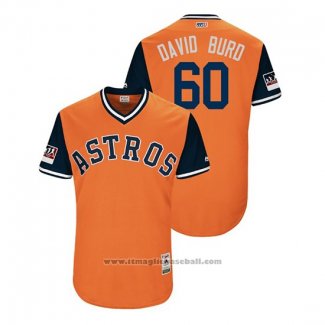 Maglia Baseball Uomo Houston Astros Dallas Keuchel 2018 LLWS Players Weekend David Burd Orange