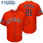 Maglia Baseball Uomo Houston Astros Derek Fisher Arancione Cool Base