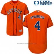 Maglia Baseball Uomo Houston Astros George Springer Autentico Collection Arancione Cool Base