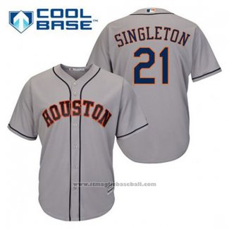 Maglia Baseball Uomo Houston Astros Jon Singleton 21 Grigio Cool Base