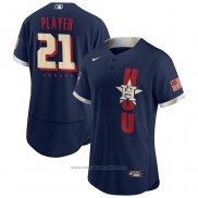 Maglia Baseball Uomo Houston Astros Personalizzate 2021 All Star Autentico Blu