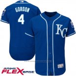 Maglia Baseball Uomo Kansas City Royals Alex Gordon 4 Blu Flex Base Autentico Collection Giocatore