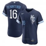 Maglia Baseball Uomo Kansas City Royals Andrew Benintendi 2022 City Connect Autentico Blu